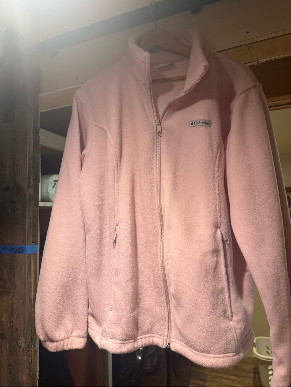 Columbia Light Pink Teddy Fleece Jacket Woman's Full Zip